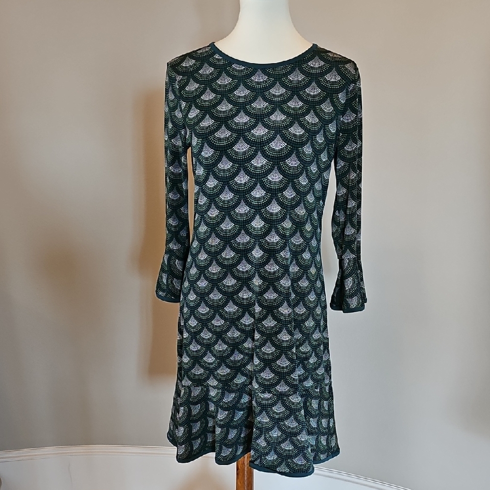 Michael Kors Black and Gray Long Sleeve Dress